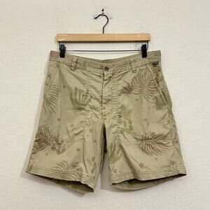 HOWLER BROTHERS Clarksville Walk Shorts Tan Palm Tropical Canvas Beach